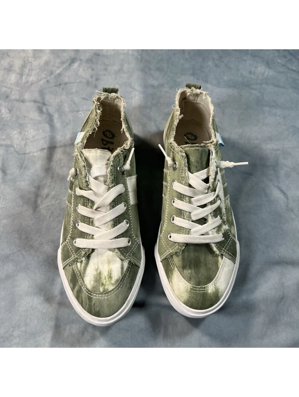 Obtaom Women’s Casual Sneakers Green Distressed  - 1185-2E